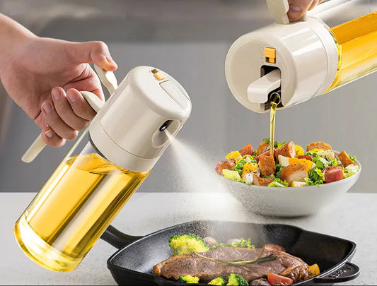 2 In 1 Oil Sprayer Bottle BBQ Cooking Oil Dispenser Olive Oil Pourers Sprayer Kitchen Baking Oil Mister Vinegar Bottle